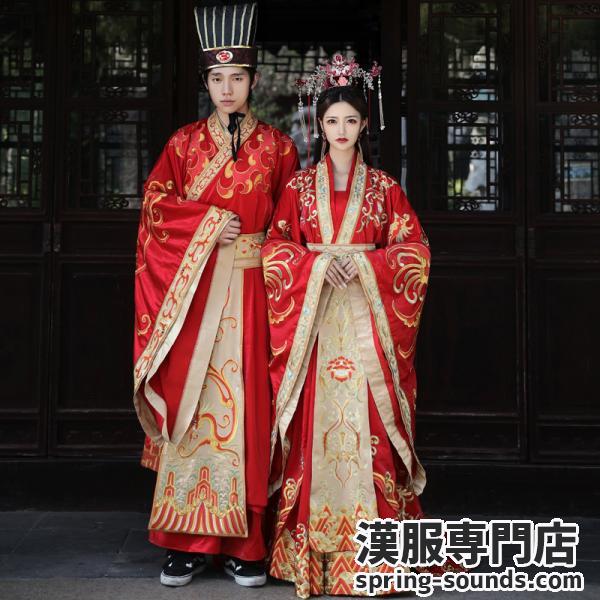 【男性改良漢服】メンズ服 中華結婚式 漢服 レッド 撮影 舞台