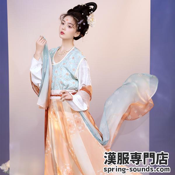 「花朝记--风之帆 」3点セット シルク 唐制漢服 チャイナ服 レディース