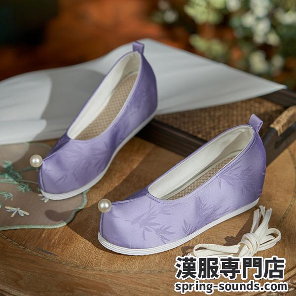 【靴1足】漢服靴 パープル レディース 紫竹