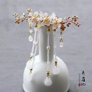 【ヘアクリップ1点】漢服髪飾り 髪留め 花 ヘッドアクセ  【青雀记--花满溪】