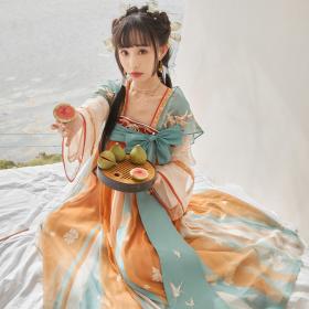 【十三余--瑶遇见神鹿】漢服風ワンピース チャイナ風服 中華服