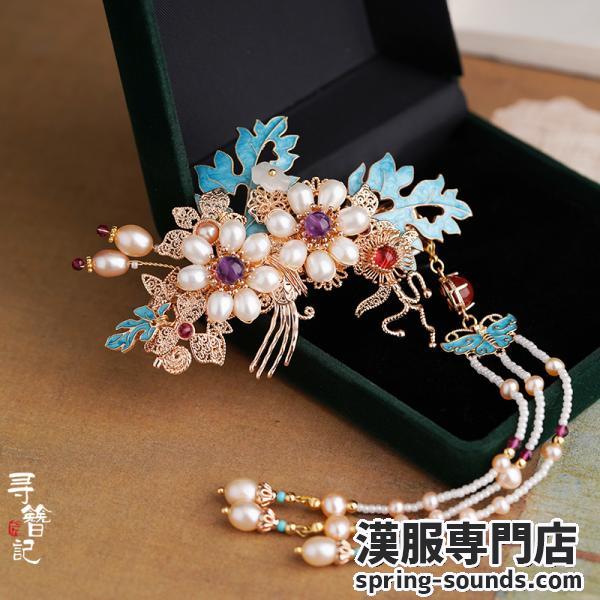 【寻簪记】【ヘアクリップ1点】明制漢服髪飾り 菊の花