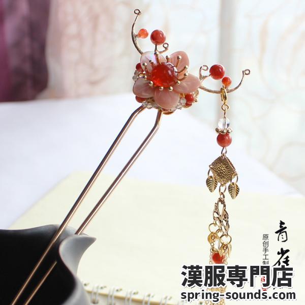 【かんざし1点】漢服髪飾り 手作り 天然石【青雀记--梅花鹿】