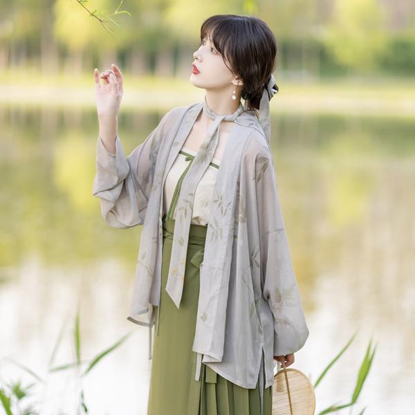 「池夏--叶染」3点セット宋制漢服 チャイナ服 レディース 春夏