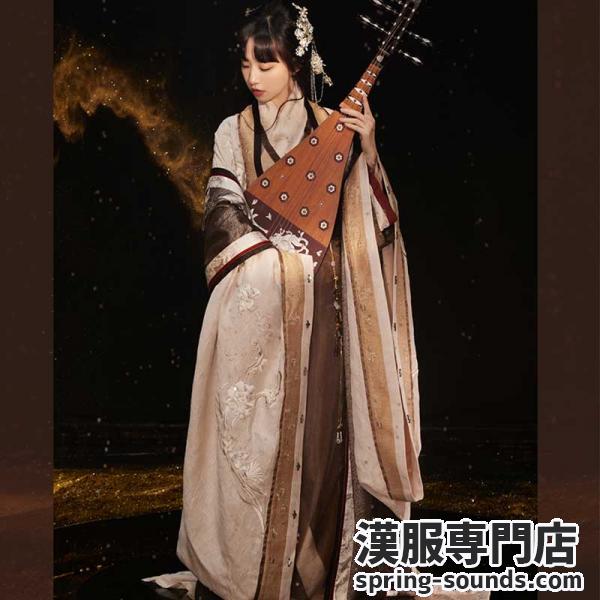 4点セット 漢服 曲裾袍 チャイナ服 撮影 グリーン「十三余--五弦华韵-方锦龙联名」