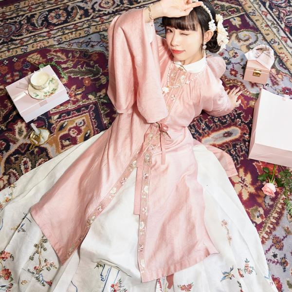 スカート 馬面裙 シルク 鳥花柄刺繍 明制漢服 チャイナ服 撮影 秋冬 「十三余--美哉-山东博物馆」