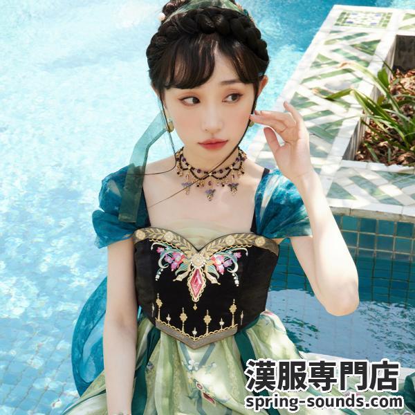 ✿販売終了✿ディズニー風ワンピース Anna ディズニーアナ風「十三余-迪士尼安娜-阿伦戴尔的宝石」