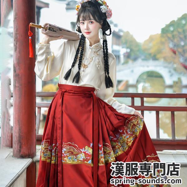 馬面裙 漢服スカート 明制馬面裙  女性漢服公演 撮影 【如梦霓裳&私语】