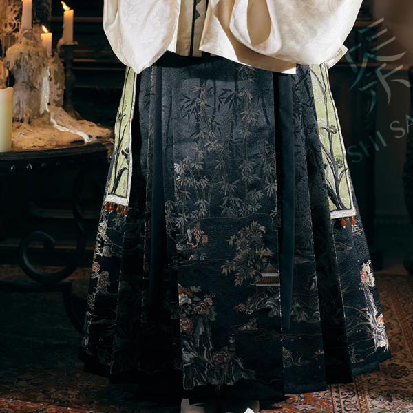 馬面裙 スカート 明制レディース漢服 [竹下听澜]