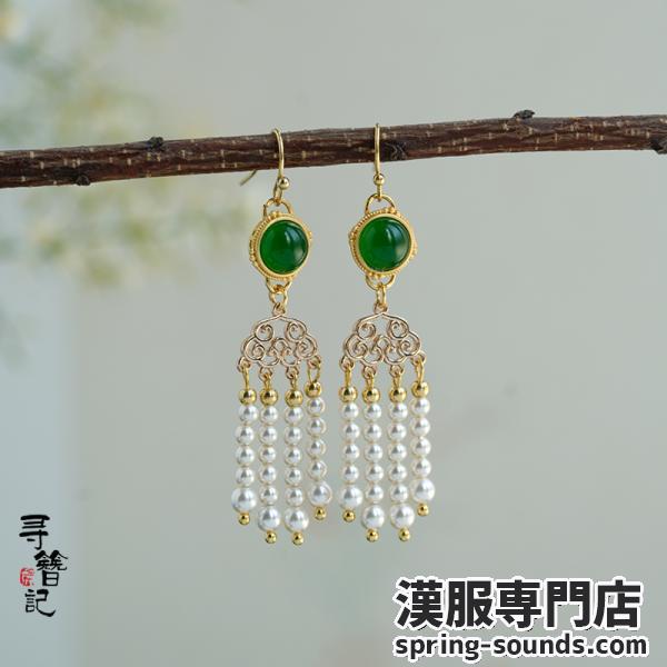 耳飾り イヤリング ピアス　【国风仿珍珠】