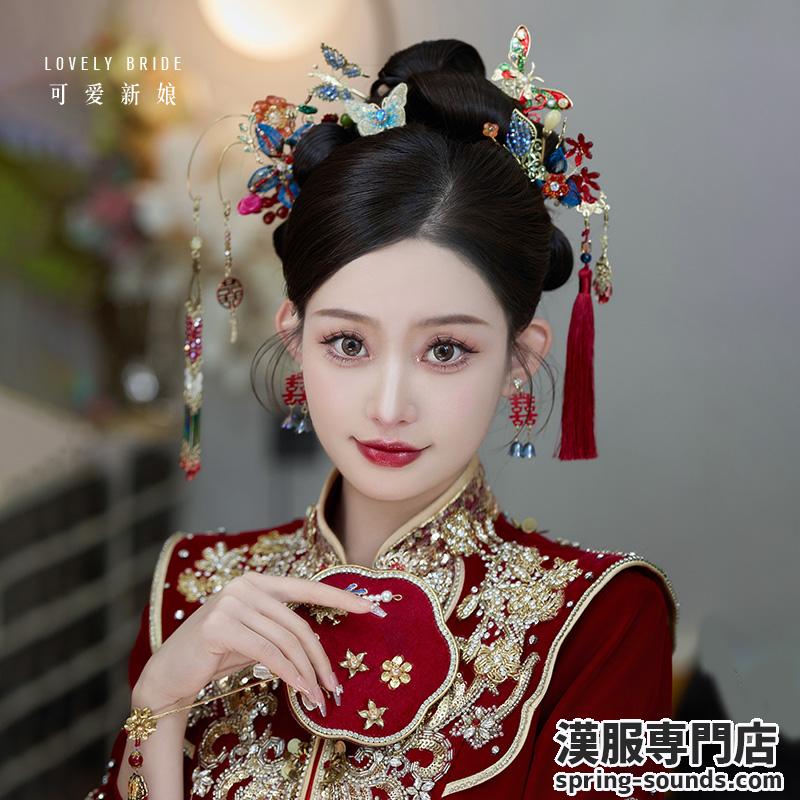 中国風髪飾り 漢服飾り 結婚式 花嫁_♥チャイナ風髪飾りセット_Spring-sounds