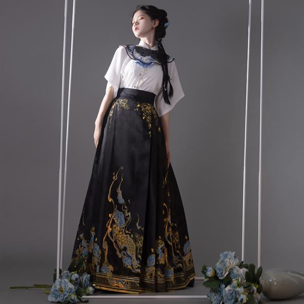 漢服馬面裙 スカート 女性[ 琉璃秭归]