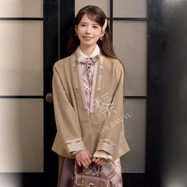 改良刺繍漢服 チャイナ服 [葡萄红茶]