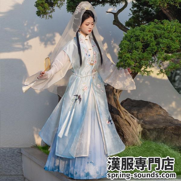 花柄刺繍漢服 レディース漢服　钟灵毓秀 春事晚