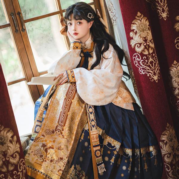 刺繍レディース漢服 明制　驯鹿少女