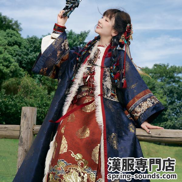 チベット風漢服 ネイビー [雪原花-盗墓筆記コラボ]