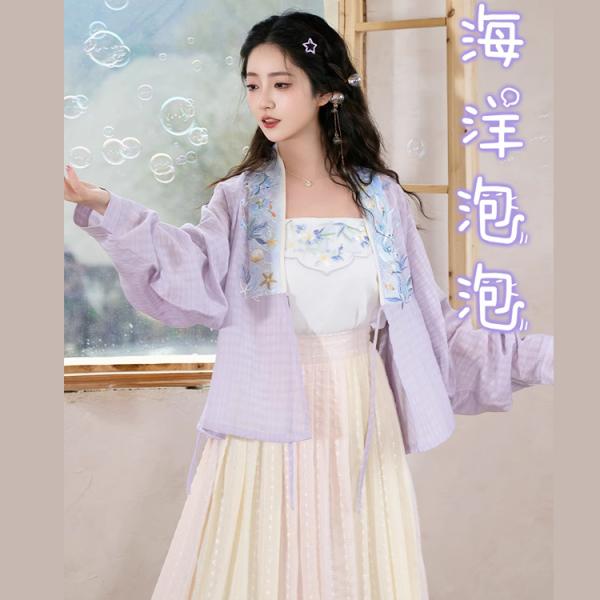 明制花柄刺繍レディース漢服【海洋泡泡】
