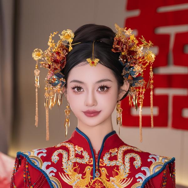 チャイナ風髪飾り 中華風 撮影 結婚式