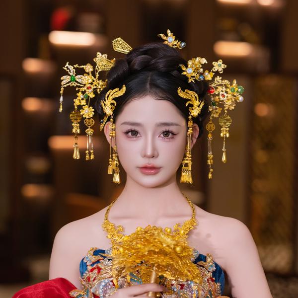 チャイナ風髪飾り 中華風 撮影 結婚式