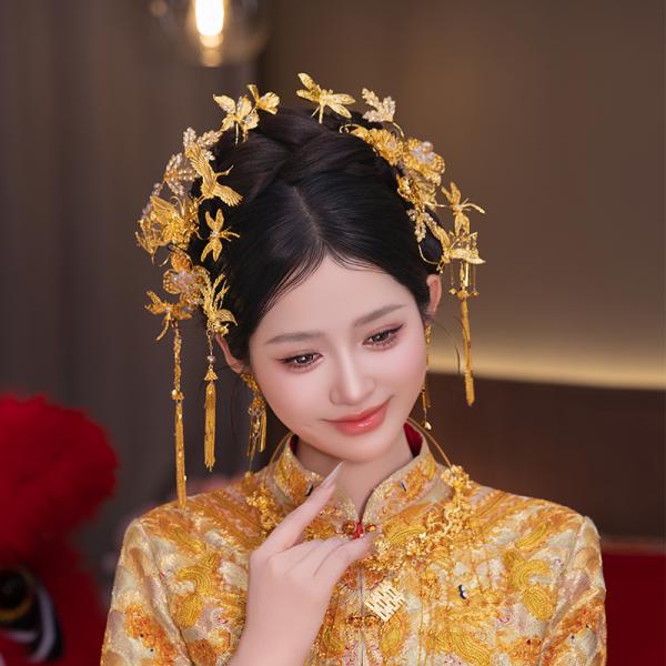 チャイナ風髪飾り 中華風 撮影 結婚式