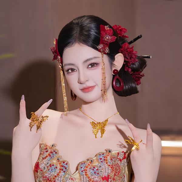 チャイナ風髪飾り 中華風 撮影 結婚式