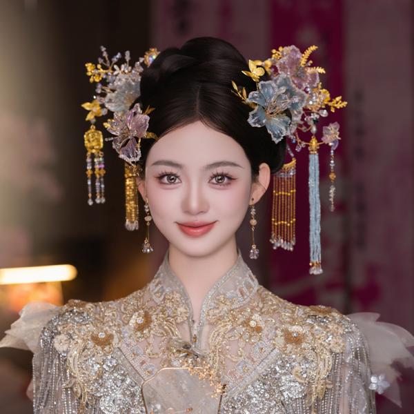 チャイナ風髪飾り 中華風 撮影 結婚式