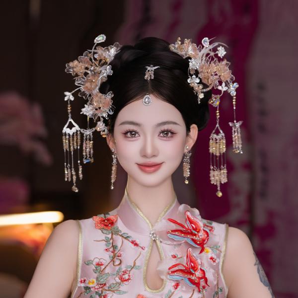 チャイナ風髪飾り 中華風 撮影 結婚式