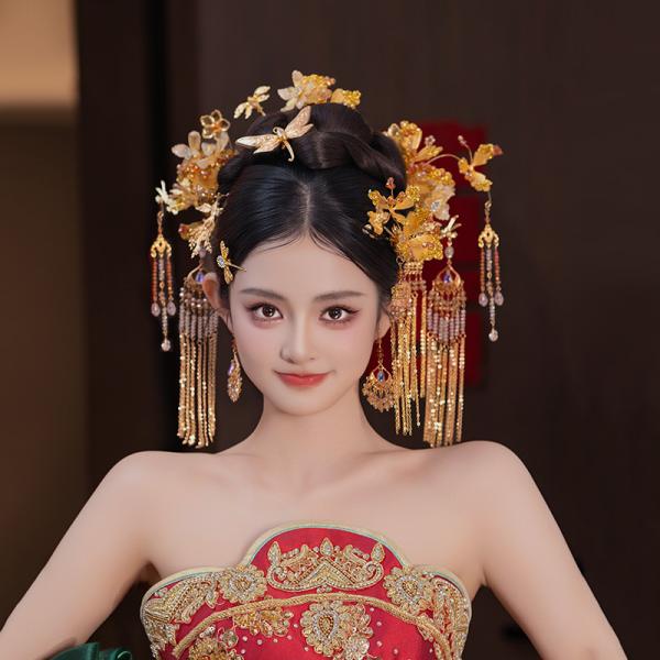 チャイナ風髪飾り 中華風 撮影 結婚式