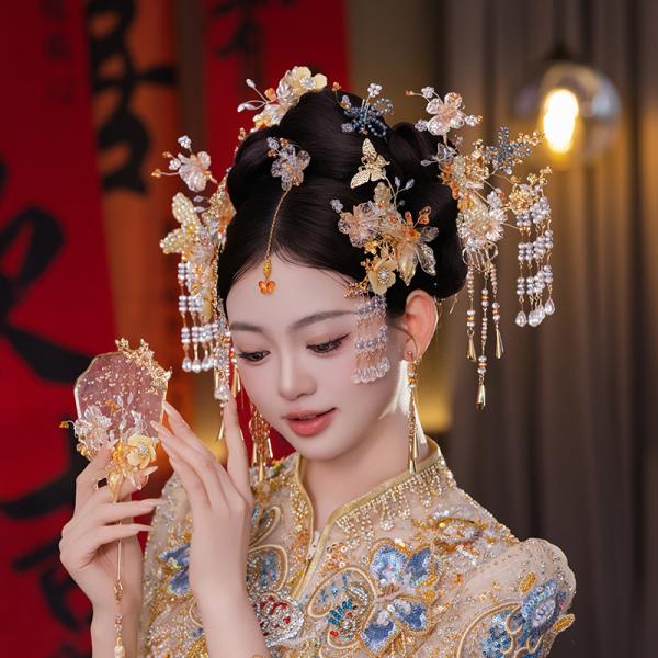 チャイナ風髪飾り 中華風 撮影 結婚式