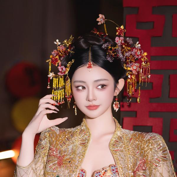 チャイナ風髪飾り 中華風 撮影 結婚式
