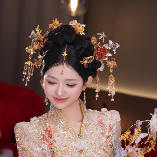 チャイナ風髪飾り 中華風 撮影 結婚式 D0458