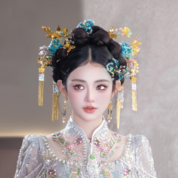 チャイナ風髪飾り 中華風 撮影 結婚式 D0458