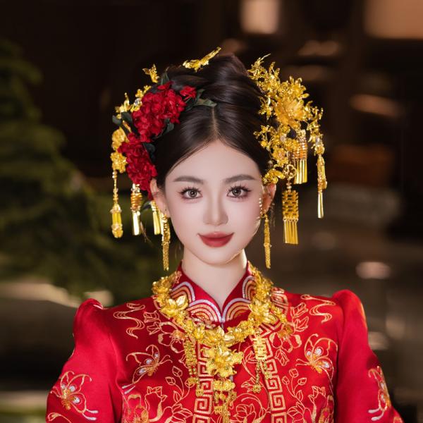チャイナ風髪飾り 中華風 撮影 結婚式 MT2549