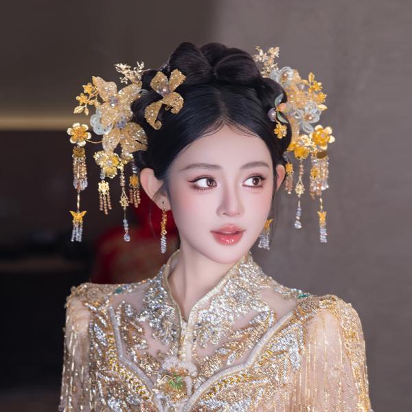 チャイナ風髪飾り 中華風 撮影 結婚式 D0456