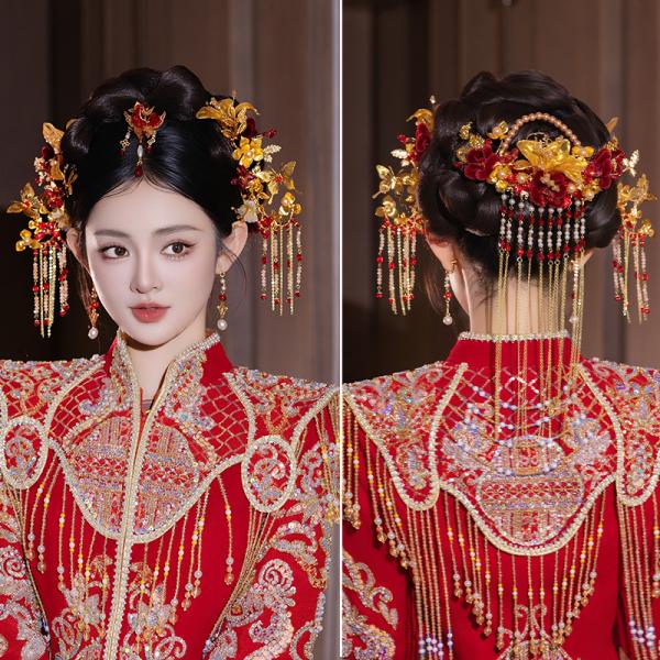 チャイナ風髪飾り 中華風 撮影 結婚式　D0477