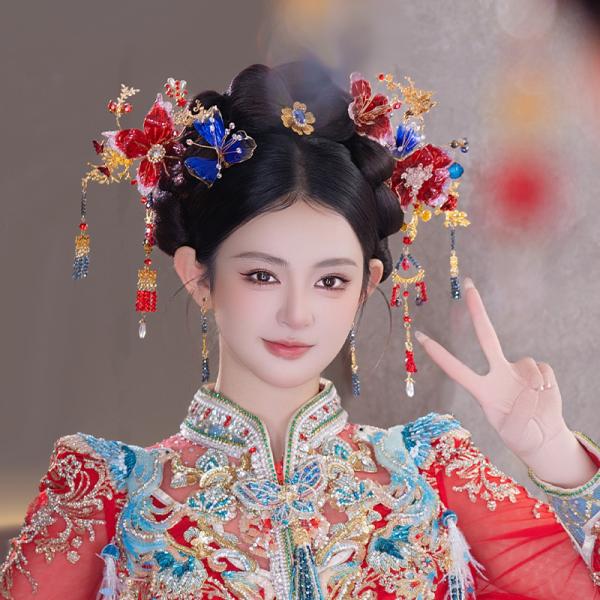 チャイナ風髪飾り 中華風 撮影 結婚式　D0472