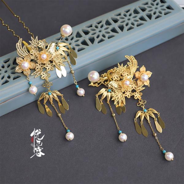 漢服用髪飾り かんざし ヘアクリップ　悦己容[鹊踏枝]