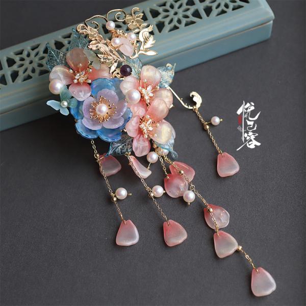 漢服用髪飾り かんざし ヘアクリップ　悦己容[春花集]