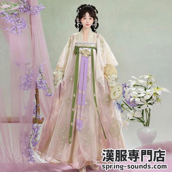 刺繍唐制漢服 レディース　玉术【春风慢野】