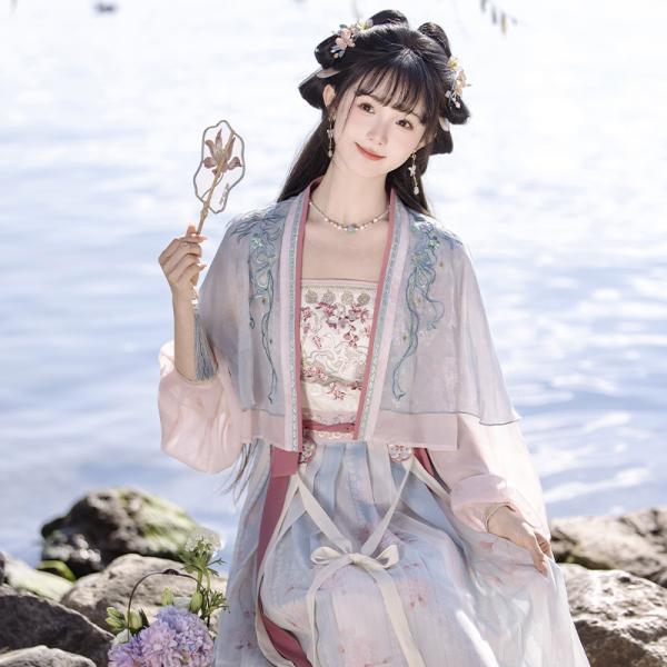 レディース漢服 花柄刺繍　远山乔【竹外桃花】