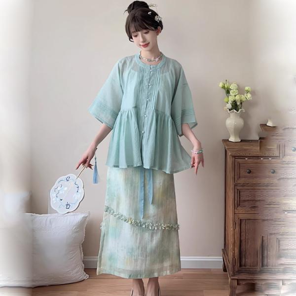 明制宋制レディース漢服 【薄荷草】
