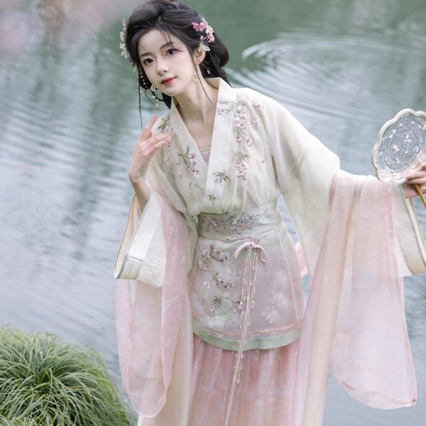4点セット 南北朝漢服 刺繍漢服 远山乔【起舞醉花荫】