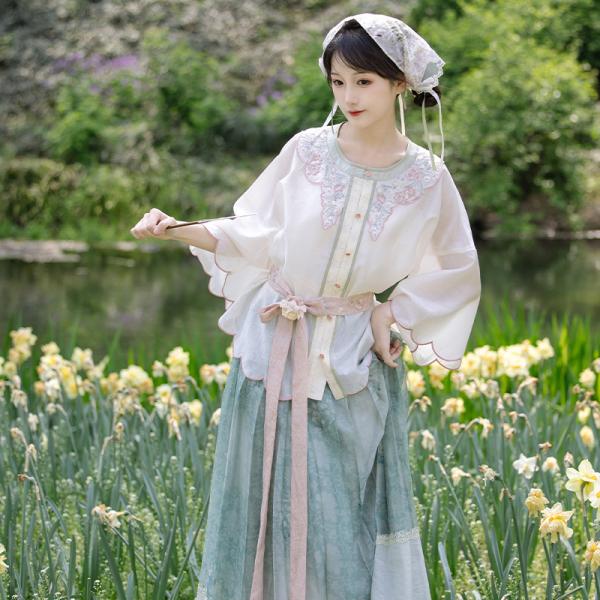 レディース漢服 刺繍漢服 远山乔【茶色铃香】