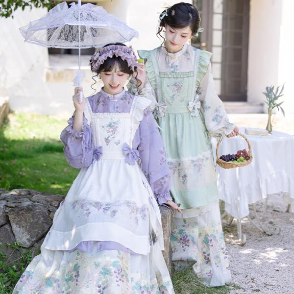 刺繍漢服 ロリィタ風レディース漢服 远山乔【葡萄藤下】