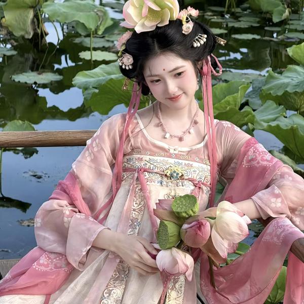 唐制漢服 レディース漢服 远山乔【点绛荷】