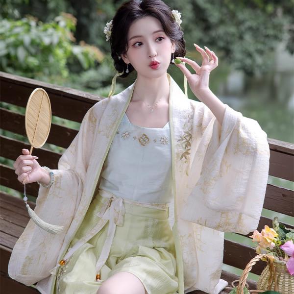 刺繍漢服 レディース漢服　远山乔【筱竹】