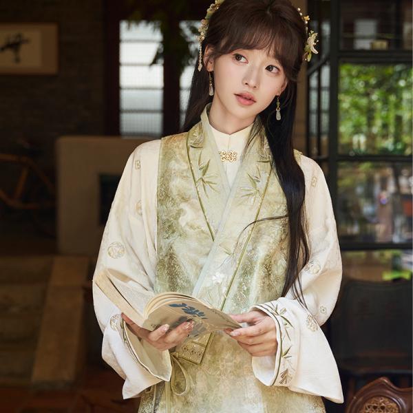 刺繍漢服 チャイナ服 レディース漢服　[十三余-青山竹]
