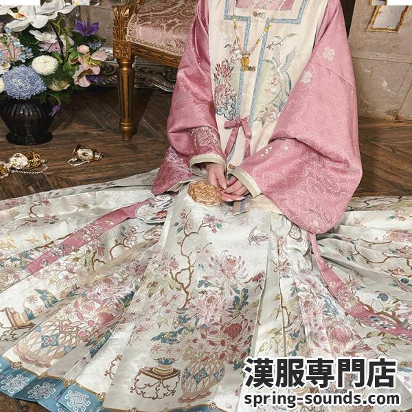 明制漢服 レディース漢服　远山乔【霜晴缀粉】