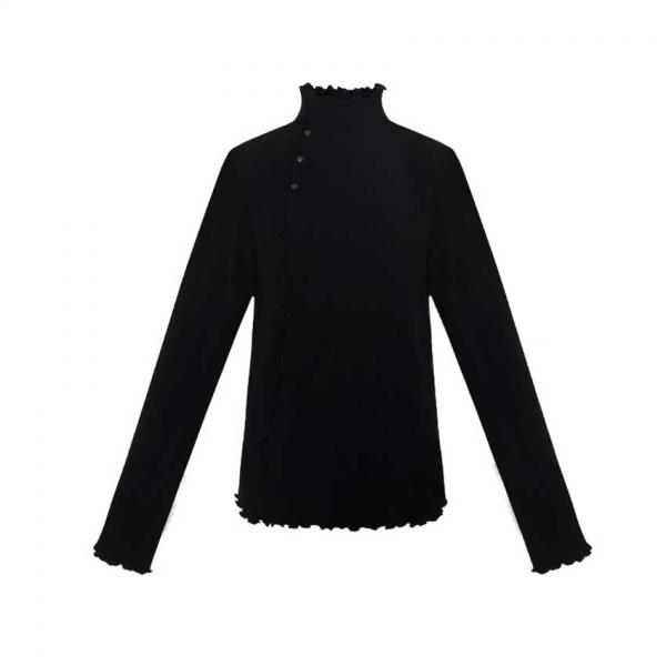 ブラック　ニットトップス　 十三余[乌木]