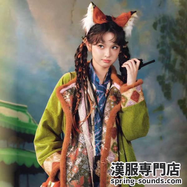 両面着れる漢服 きつねのニック風円襟袍 ディズニー ズートピア [迪士尼 尼克-双面狐影]